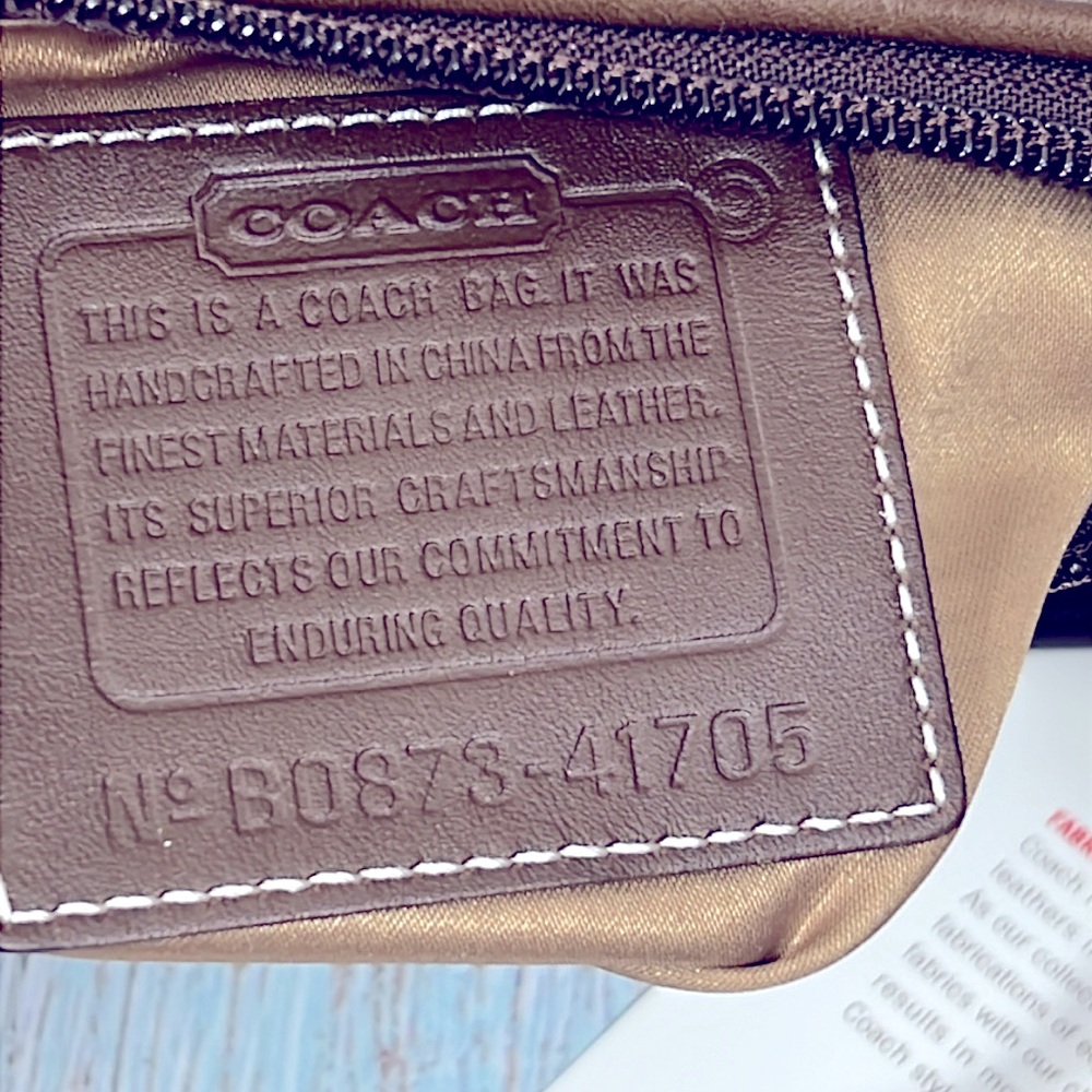 🌺 COACH KHAKI PATCHWORK BROWN MULTI SWINGPACK BRASS KHAKI CROSSBODY F41705 - Picture 9 of 11